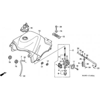 Palivový filtr na kohout HONDA 16959-MF5-841 2H58042950 – Hledejceny.cz