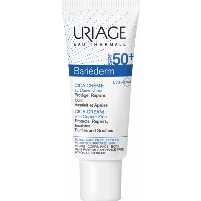Uriage Bariéderm Cica Creme SPF 50 reparativní krém na popraskanou pokožku 40 ml