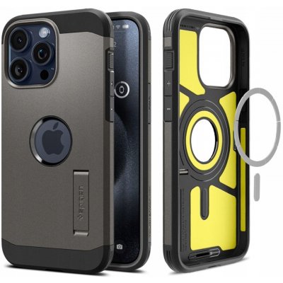 Pouzdro Spigen Tough Armor MagSafe iPhone 15 Pro gunmetal – Zboží Mobilmania