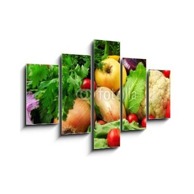 Obraz 5D pětidílný - 150 x 100 cm - fresh fruits and vegetables čerstvé ovoce a zeleninu – Zboží Mobilmania