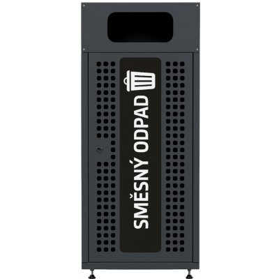 Alda venkovní odpadkový koš na tříděný odpad TITAN 180 l ocel,vnitřní nádoba, černá 814D – Sleviste.cz