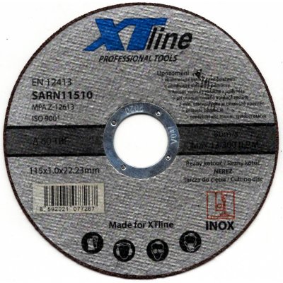 XTLINE kotouč řezný na nerez, ocel 115mm Velikost: 115 x 1,6 x 22,2mm – Zbozi.Blesk.cz