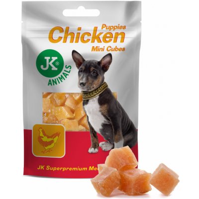 JK ANIMALS Meat Snack Puppy Chicken Cubes sušené kuřecí kostičky pro štěňata 50 g – Zboží Mobilmania