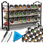 Gockowiak Stojan na koření kovový 24 skleniček 120 ml s etiketami – Hledejceny.cz