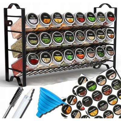 Gockowiak Stojan na koření kovový 24 skleniček 120 ml s etiketami – Hledejceny.cz