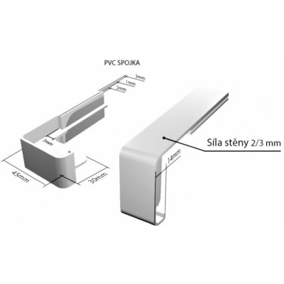 DEOKORK Plastové krytky pro obě strany NOS 40 x 280 mm - Bílá RAL 9016 – Sleviste.cz
