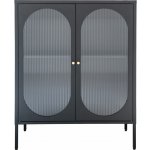 House Nordic Skleněná vitrína dvoudvéřová ADELAIDE 110x90 cm, černý kov – Zbozi.Blesk.cz