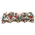 MagicHome vánoční ikebana adventní, přírodní, se stromečky, 36x13x12 cm – Hledejceny.cz