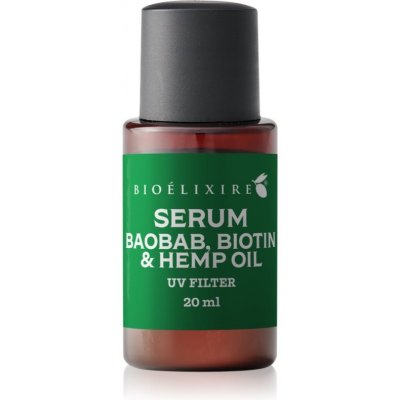 Bioélixire Serum Baobab, Biotin & Hemp Oil sérum pro poškozené a křehké vlasy s UV filtrem 20 ml – Hledejceny.cz