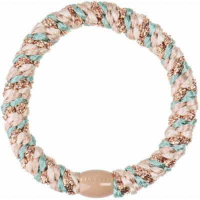 KKNEKKI Gumička do vlasů Kknekki Turkish Beige Glitter, béžová barva, textil – Zboží Mobilmania