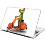 Sablio Samolepka na notebook Žába na motorce - 29x20 cm – Zboží Živě