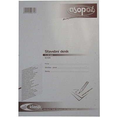 Asopol 110635 Stavební deník 3x50 listů samopropisovací – Zboží Mobilmania