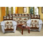 Bellatex přehoz Souprava Karmela PLUS 3+1+1 hnědé listy 150 x 200 cm, 2 ks 65 x 150 cm – Zboží Dáma