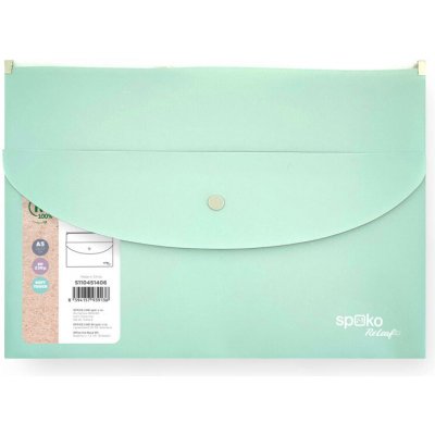 Spoko Spisové desky se zipemSpoko ReLeaf Soft touch - A5+ / mentolová 502500 – Zboží Živě