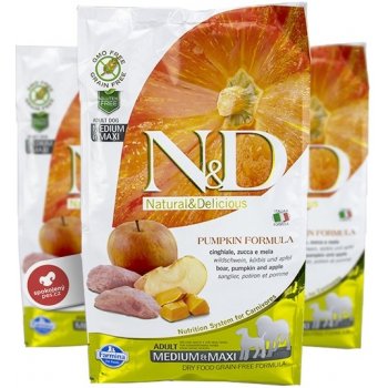 N&D Pumpkin Dog Adult Medium & Maxi Grain Free Boar & Apple 2,5 kg