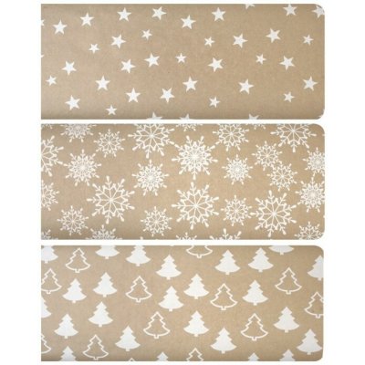 Anděl Vánoční balicí papír - kraft - bílý potisk - 0,7 x 2 m - 13201 – Hledejceny.cz