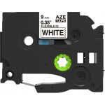 Alternativní páska Brother TZ-FX221/TZe-FX221, 9mm x 8m, flexi, černý tisk/bílý podklad – Hledejceny.cz