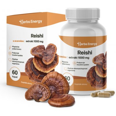 Herbs Energy Reishi Extrakt 1000 mg + Acerola 3 x 30 dávek – Hledejceny.cz