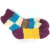Ponožky od Magdy Ručně pletené veselé ponožky fialová žlutá