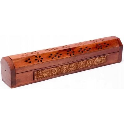 Mani Bhadra Stojánek na vonné tyčinky truhlička s motivem čaker 31 x 5,5 x 6 cm – Zboží Dáma