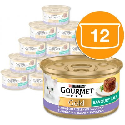 Gourmet Gold Savoury Cake s jehněčím a zelenými fazolkami 12 x 85 g – Hledejceny.cz