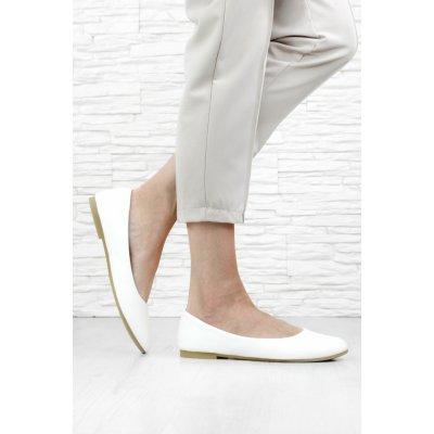 Cathay moda baleríny 3423-2WH bílé – Zboží Dáma