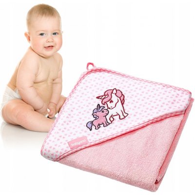 BabyOno Bambusová osuška s kapucí Jednorožec růžová 100 x 100 cm – Zboží Dáma