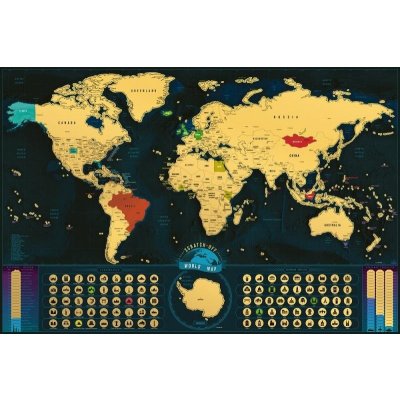 Stírací mapa světa EN - gold classic XXL