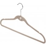 Domopak Velvet Sada 3 ramínek se zářezy a kalhotovou tyčí béžové – Zboží Dáma