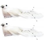 LAALU Vánoční ozdoby ptáček na klipu champagne s glitery 13 cm 2 ks – Hledejceny.cz