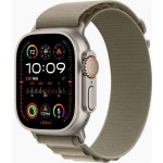 Apple Watch Ultra 2 49mm titanové pouzdro s olivovým alpským tahem S MREX3CS/A – Zboží Živě