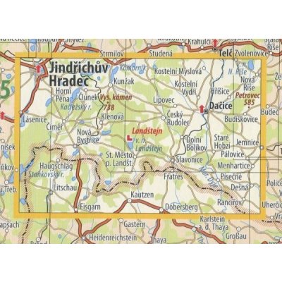 KČT 78 Česká Kanada a Slavonicko - nástěnná turistická mapa 90 x 60 cm Varianta: mapa v dřevěném rámu, Provedení: Ticiago šedý – Sleviste.cz