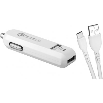 AVACOM CarMAX 2 nabíječka do auta 2x Qualcomm Quick Charge 2.0, bílá barva (USB-C kabel) – Zbozi.Blesk.cz