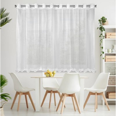 EUROFIRANY ZÁCLONA NA KROUŽCÍCH ELLIE 350X145 CM BÍLÁ – Hledejceny.cz