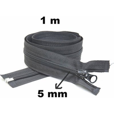 Zip spirálový Dělitelný Grafitový 5 mm délka 100 cm – Zboží Dáma
