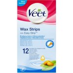 Veet Wax Strips voskové depilační pásky pro citlivou pokožku Almond Oil & Vitamin E 12 ks – Hledejceny.cz