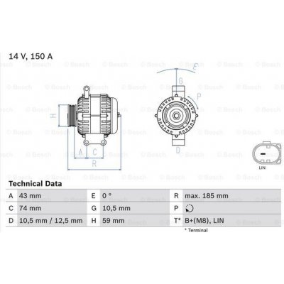 Alternátor BOSCH 0 986 082 580 (0986082580)