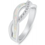 Brilio Silver stříbrný prsten se zirkony a syntetickým opálem RI126W – Sleviste.cz