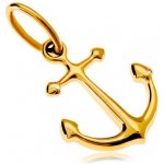 Šperky eshop Přívěsek ze žlutého 14K zlata kotva s lesklým hladkým povrchem GG18.16 – Sleviste.cz