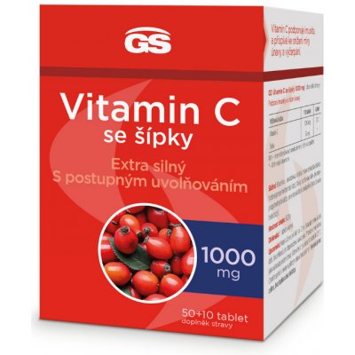 GS Vitamin C 1000 mg se šípky 50+10 tablet – Hledejceny.cz