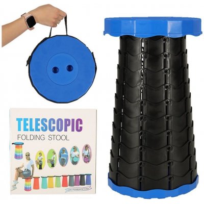 KIK KX4981 Teleskopická skládací stolička tmavě modrá – Zboží Dáma