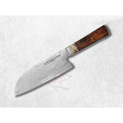 Dellinger Manmosu Professional Damascus nůž šéfkuchaře Santoku 180 mm – Zboží Mobilmania