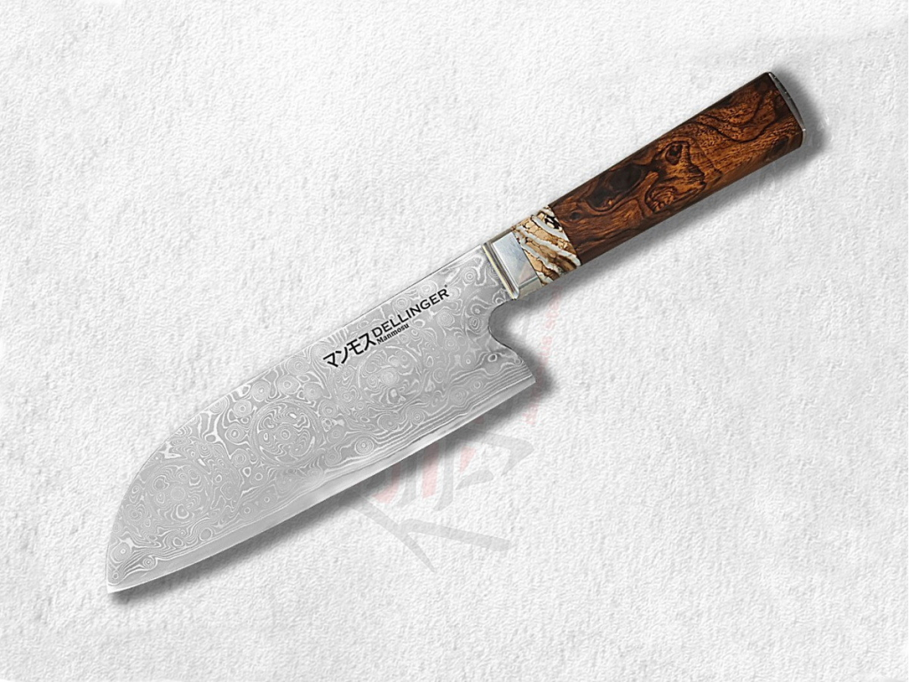 Dellinger Manmosu Professional Damascus nůž šéfkuchaře Santoku 180 mm