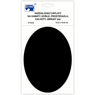 Nažehlovací záplaty jednobarevné ovály - černá – Hledejceny.cz