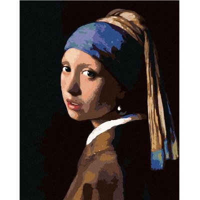 zuty Malování podle čísel - Dívka s perlou (J. Vermeer), 40x50 cm, bez rámu a bez vypnutí plátna