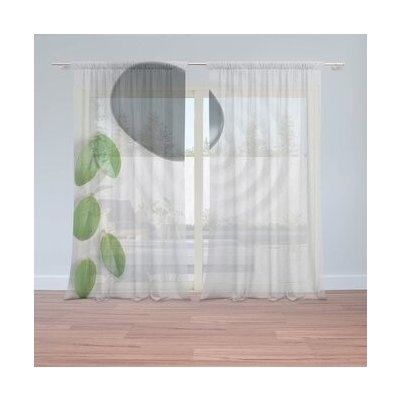 Sablio Záclony Listy a kámen: 2ks 150x250cm – Hledejceny.cz