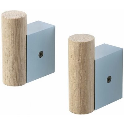 Muuto Attach Coat Hook 2 ks dub / světle modrý – Zboží Mobilmania