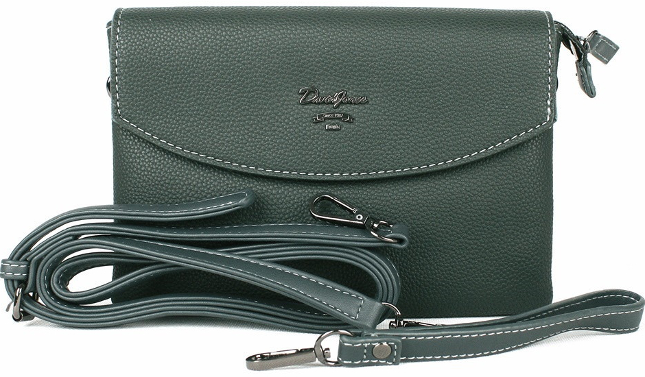 David Jones Tříoddílová tmavězelená crossbody kabelka psaníčko CM4028