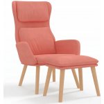vidaXL 328088 relaxační se stoličkou růžové samet – Zboží Dáma