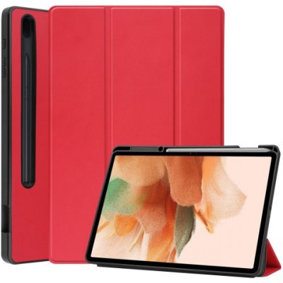 Protemio Leather zaklapovací obal Samsung Galaxy Tab S8+ / S7+ / S7 FE 32771 červený – Zboží Mobilmania